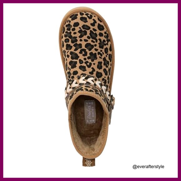 Ankle Booties Slip On Faux Shearling Lined Platform Vegan Comfort Boho Chic - Picture 5 of 7